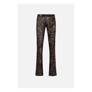 FLO Flare velvet pants with devoré detail